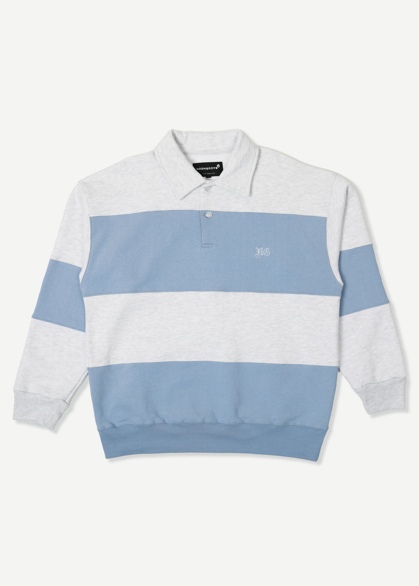 Prolific Fleece Polo - Heather Grey/Blue