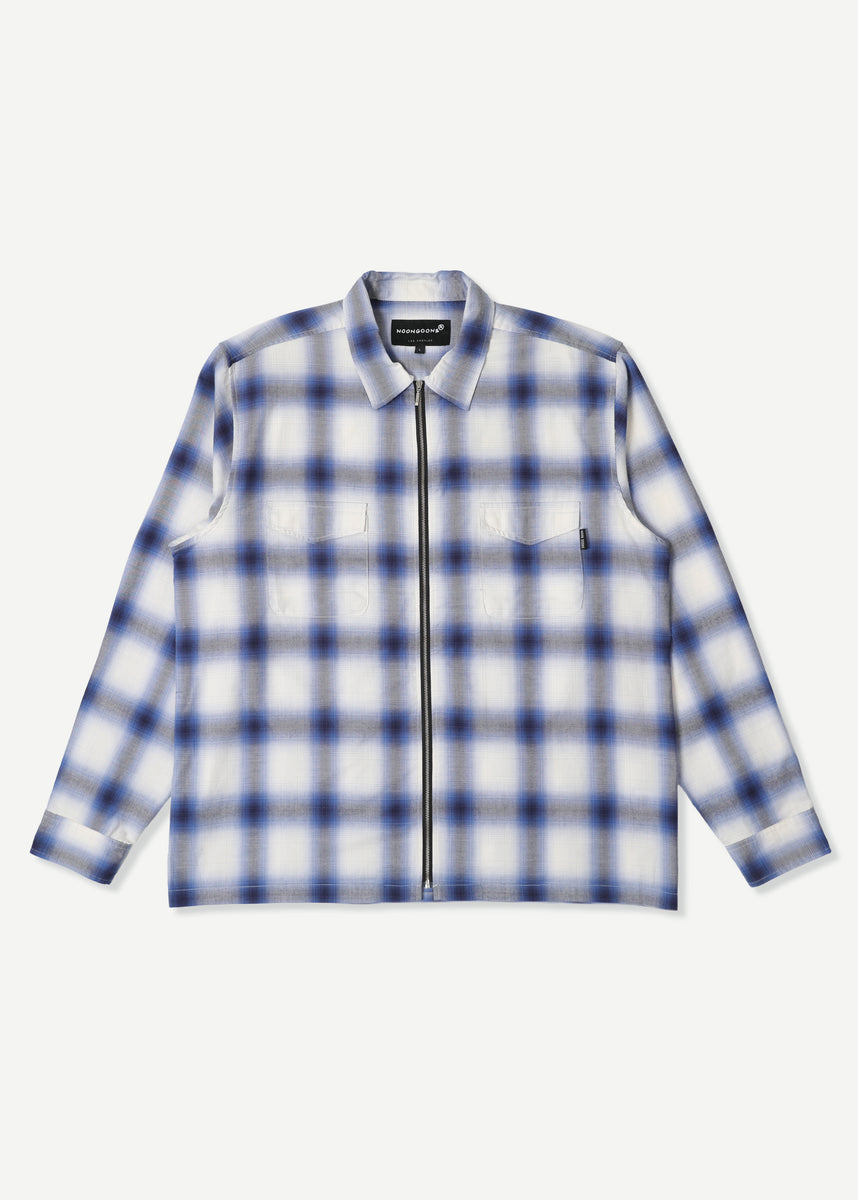 Something In The Way Of Zip Shirt - Blue/White