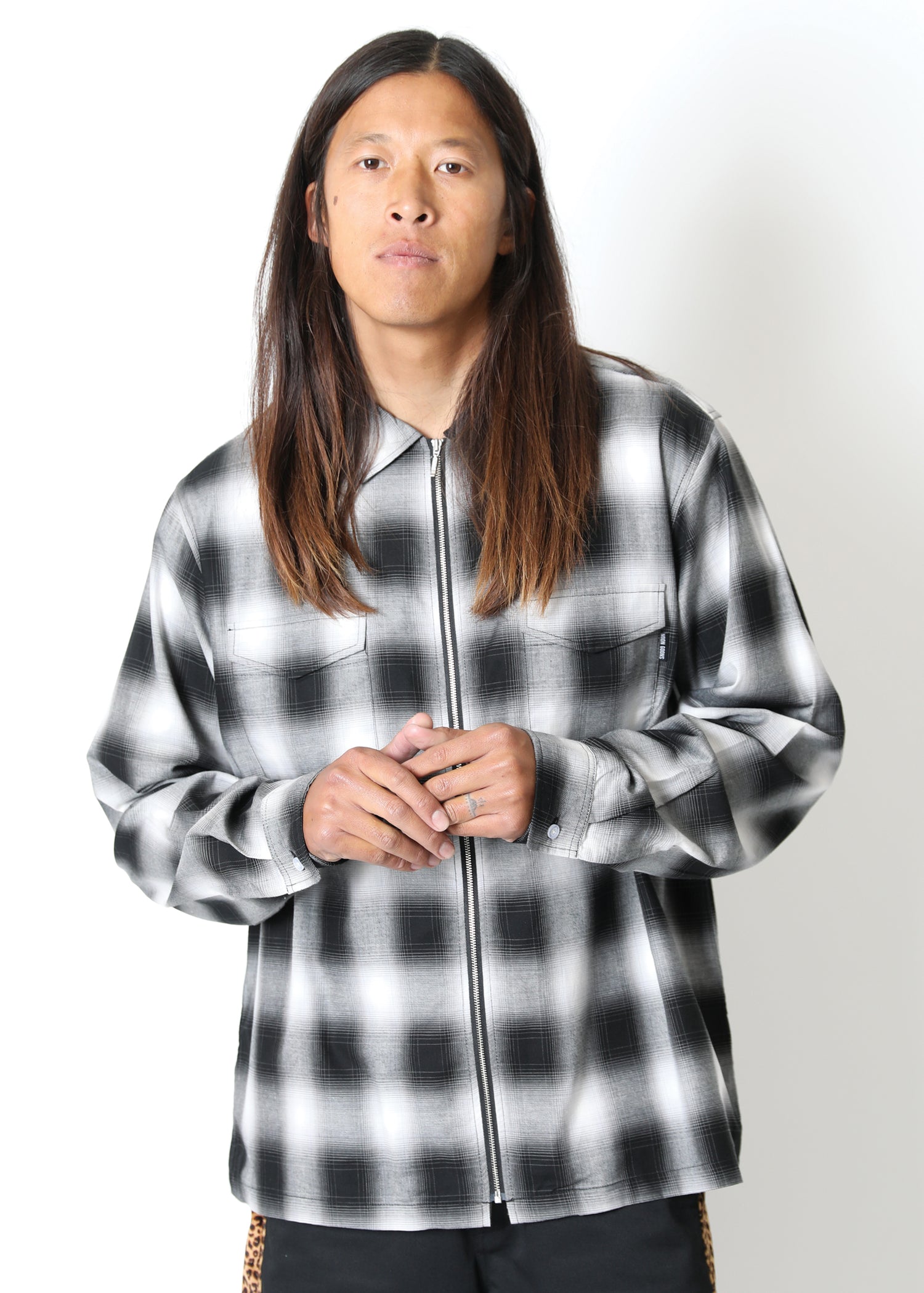 Something In The Way Of Zip Shirt - Black/White