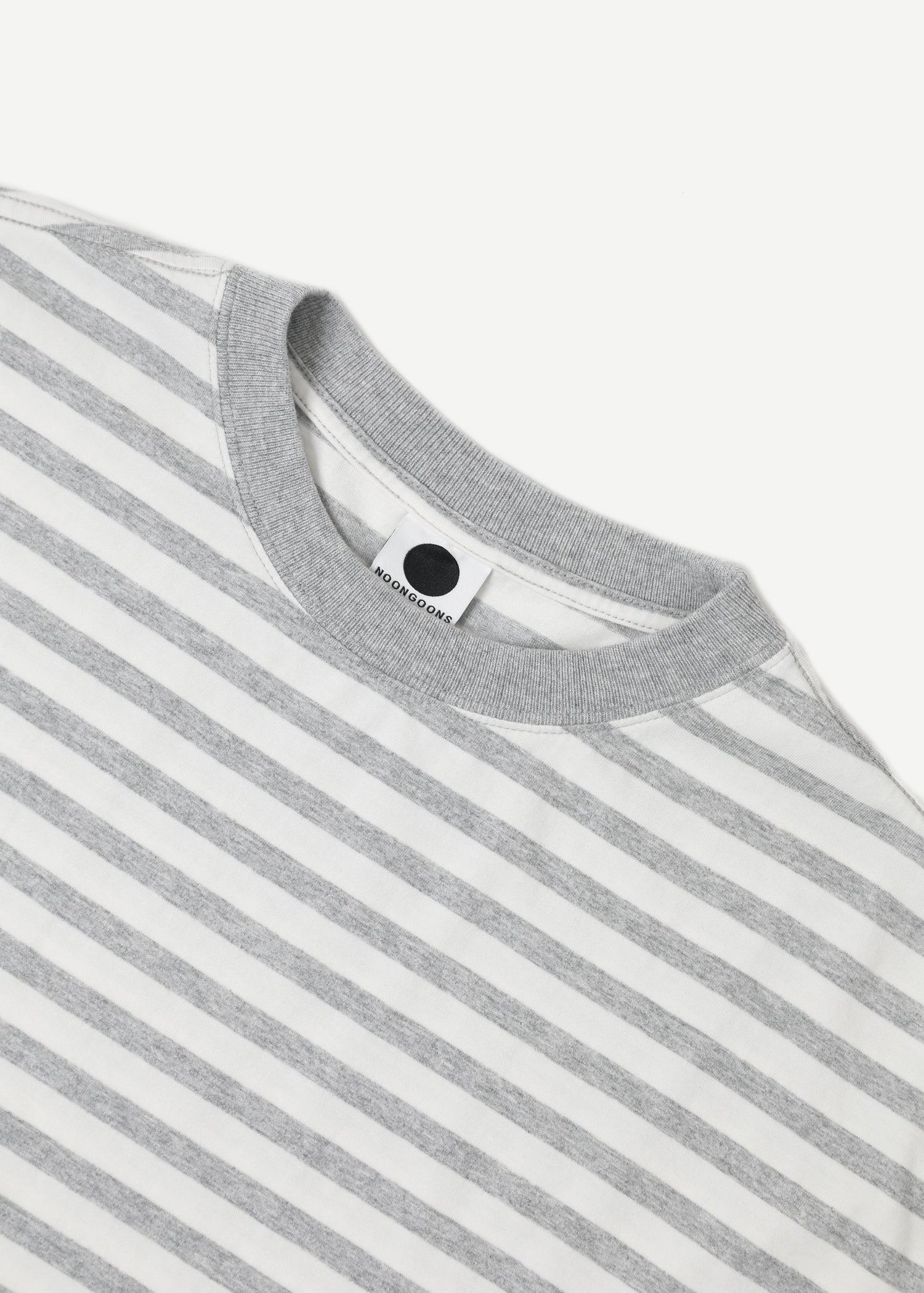 WOBBLE STRIPE T - HEATHER/CREAM