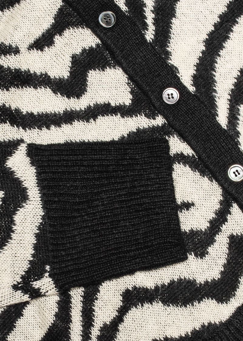 Tiger Cardigan - Black/White