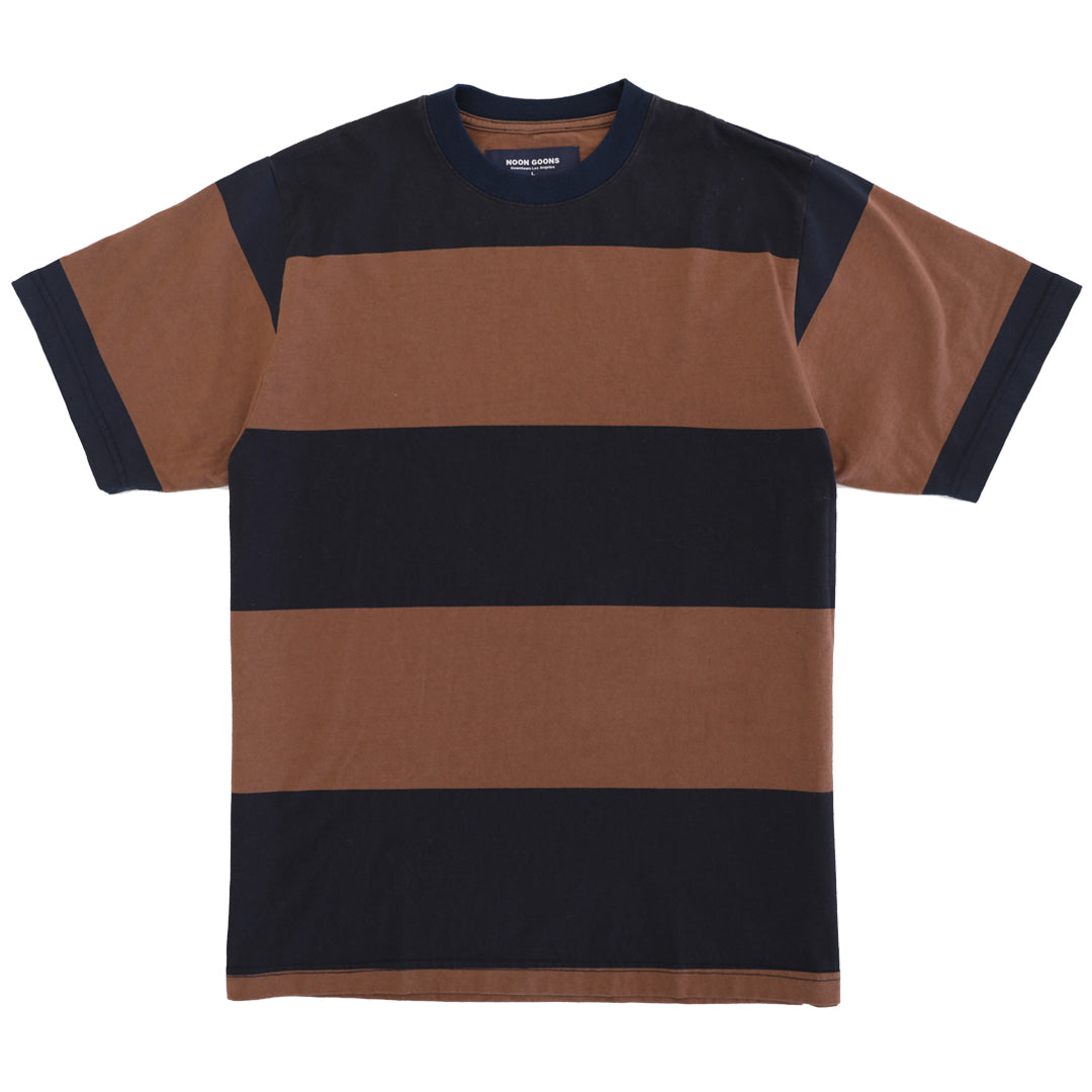 Big Stripe T - Navy/ Brown