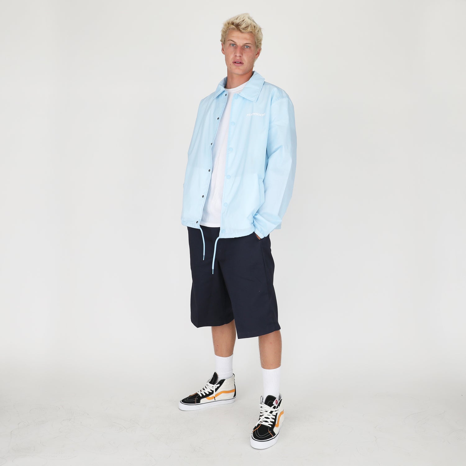 Stacked Coaches Jacket - Sky Blue