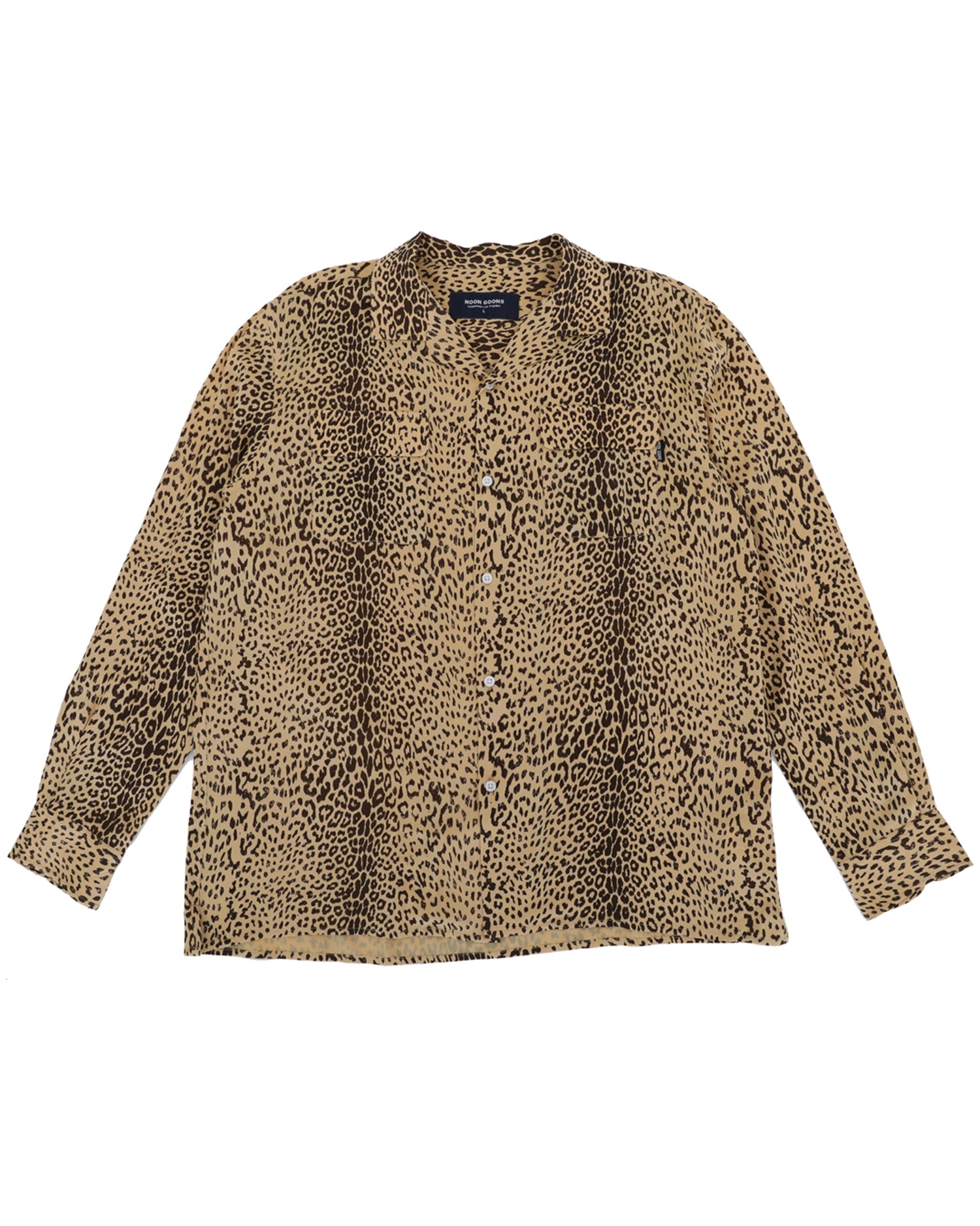 LEOPARD RAYON SHIRT - BROWN