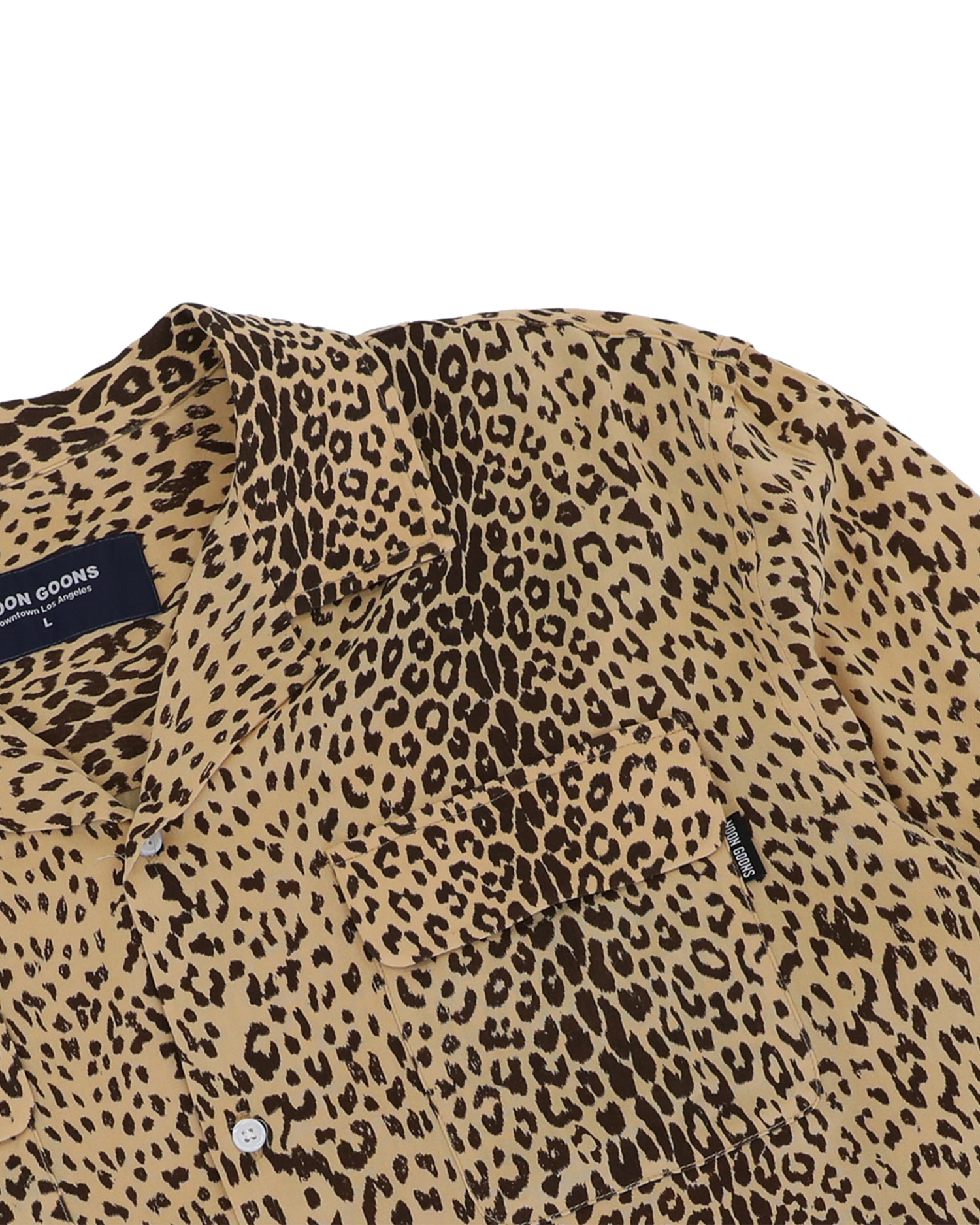 LEOPARD RAYON SHIRT - BROWN