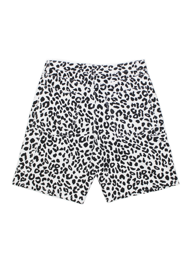 Leopard Denim Shorts