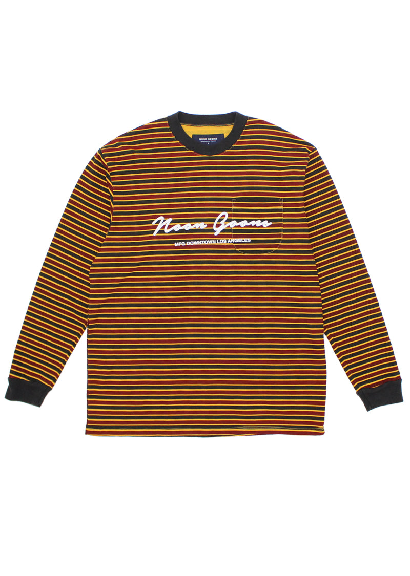 Patricia L/S T-shirt - Pale Orange/Burgundy/Black