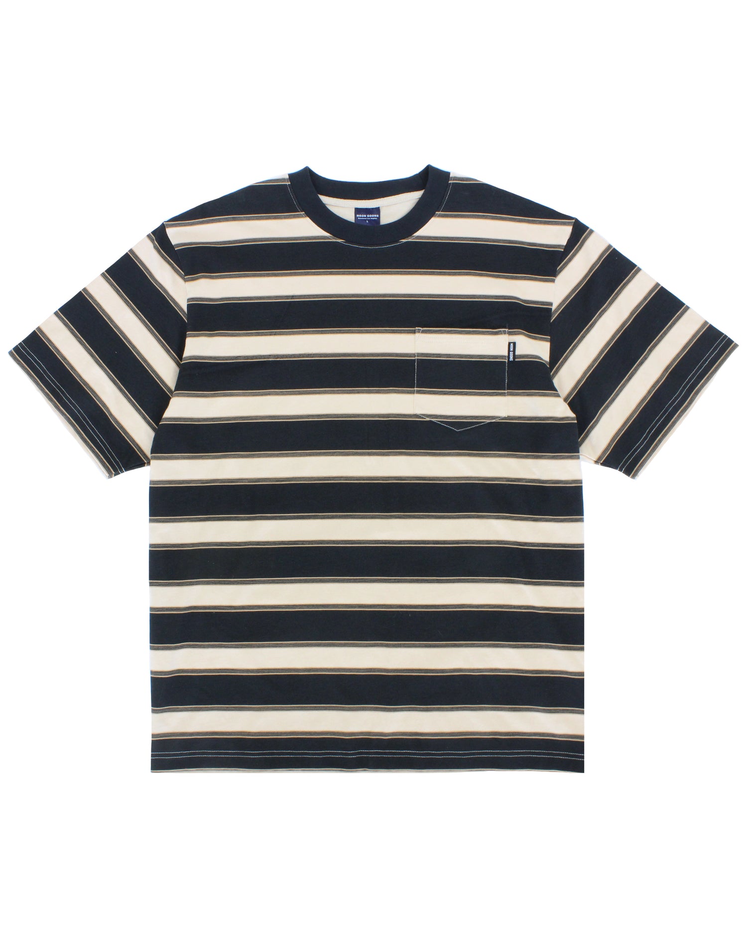 SANDS STRIPE T - BLACK/CREAM