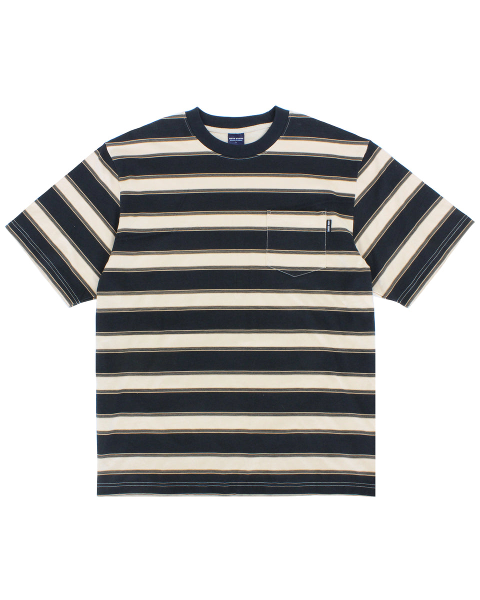 SANDS STRIPE T - BLACK/CREAM