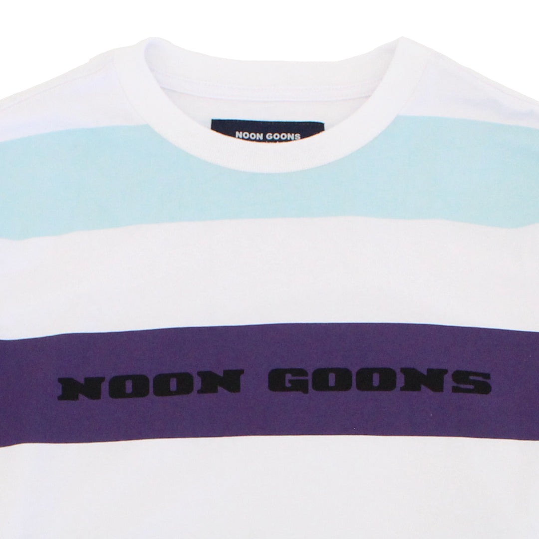 Stripe Here L/S T - White/Mint/Purple