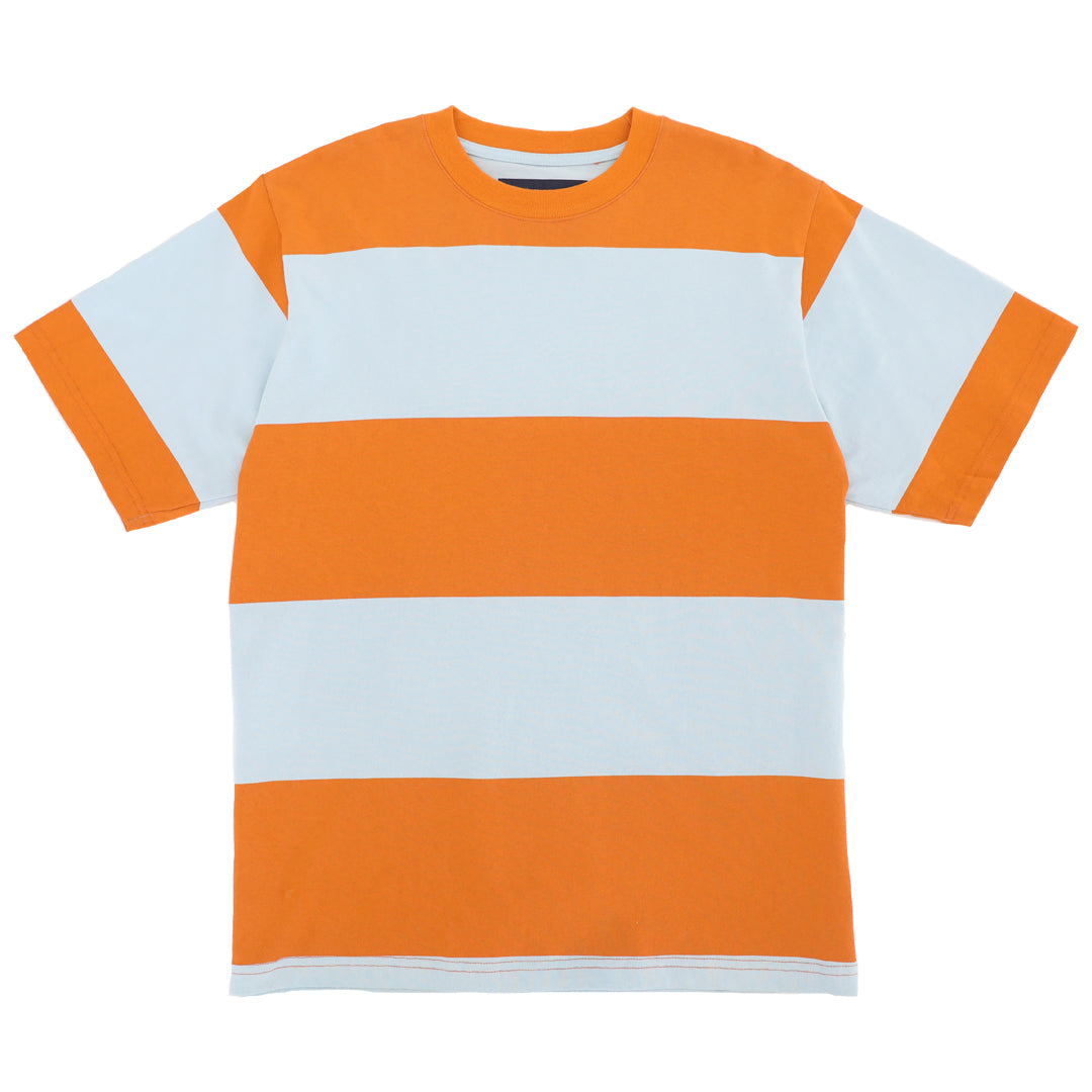 Big Stripe T - Orange/ Baby Blue