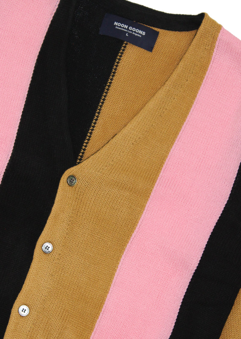 The Droogs Cardigan - Black/Camel/Pink