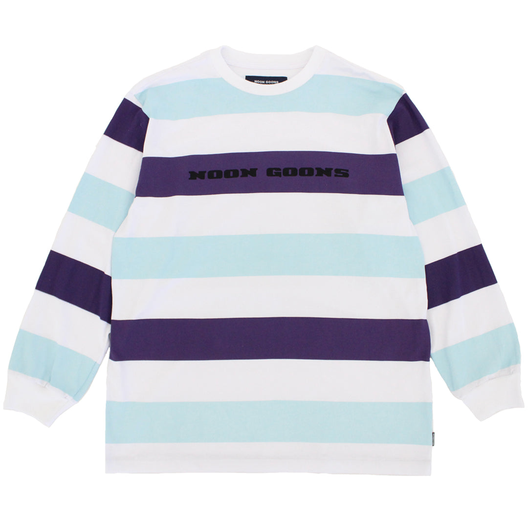 Stripe Here L/S T - White/Mint/Purple