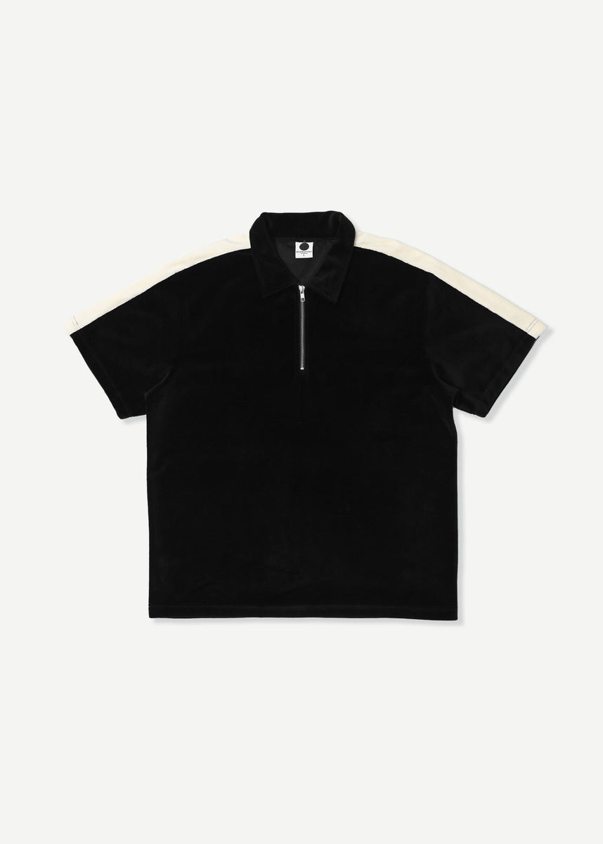 JOYRIDE VELOUR POLO - BLACK