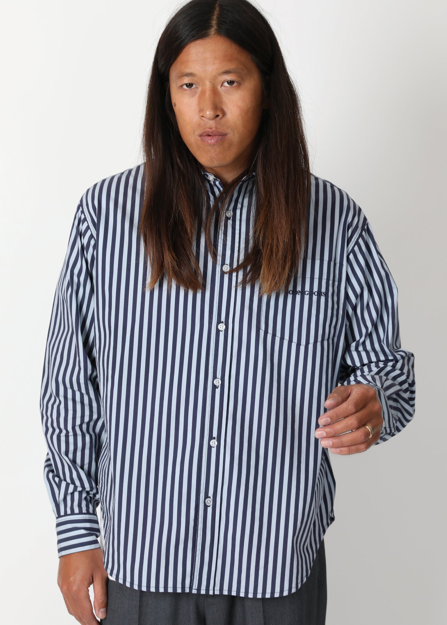 School Portrait Stripe Shirt - Ocean Blue