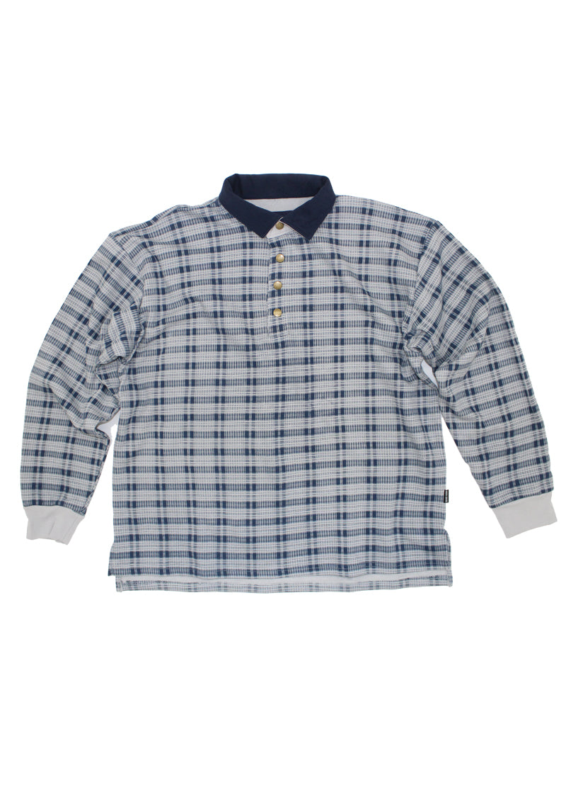 Shadow Plaid Pullover - Navy